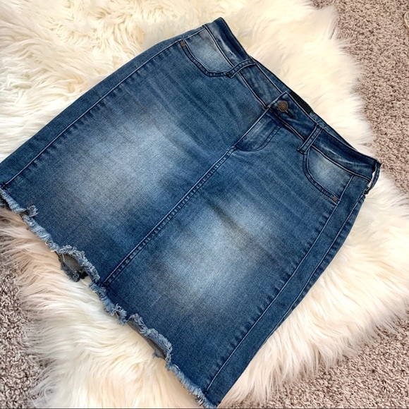 High waist stretchy denim skirt - Picture 6 of 7